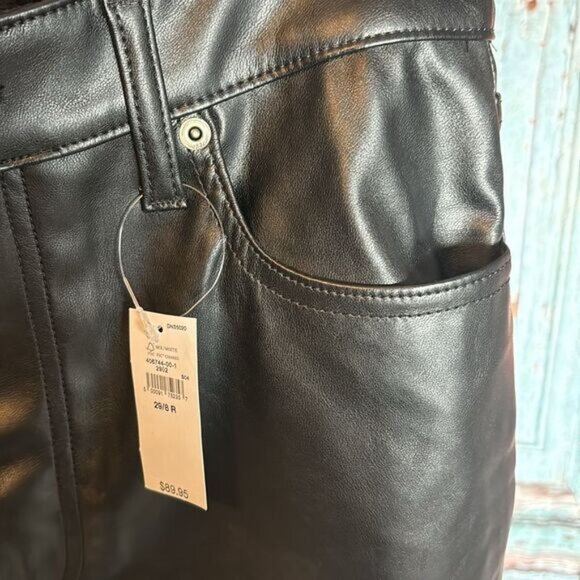 Gap NWT faux leather Cheeky Straight Sky High pants, size 8 R - Picture 2 of 13